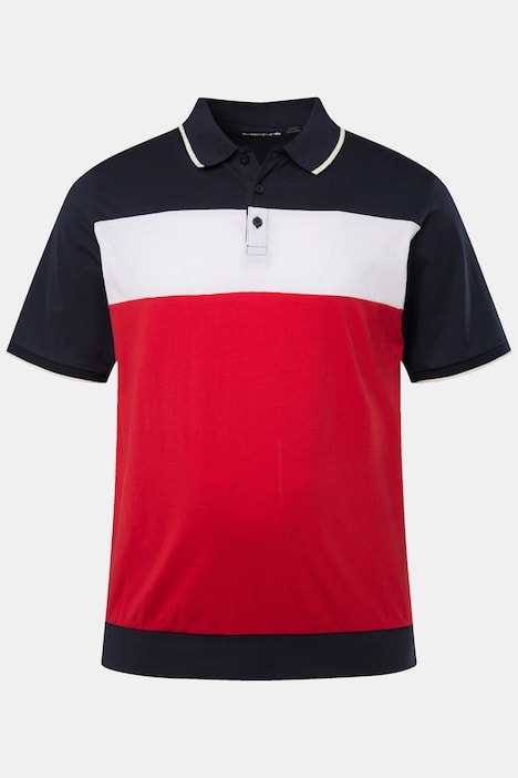 Men+ Poloshirt, Halbarm, Bauchfit, Colorblocking, bis 84/86