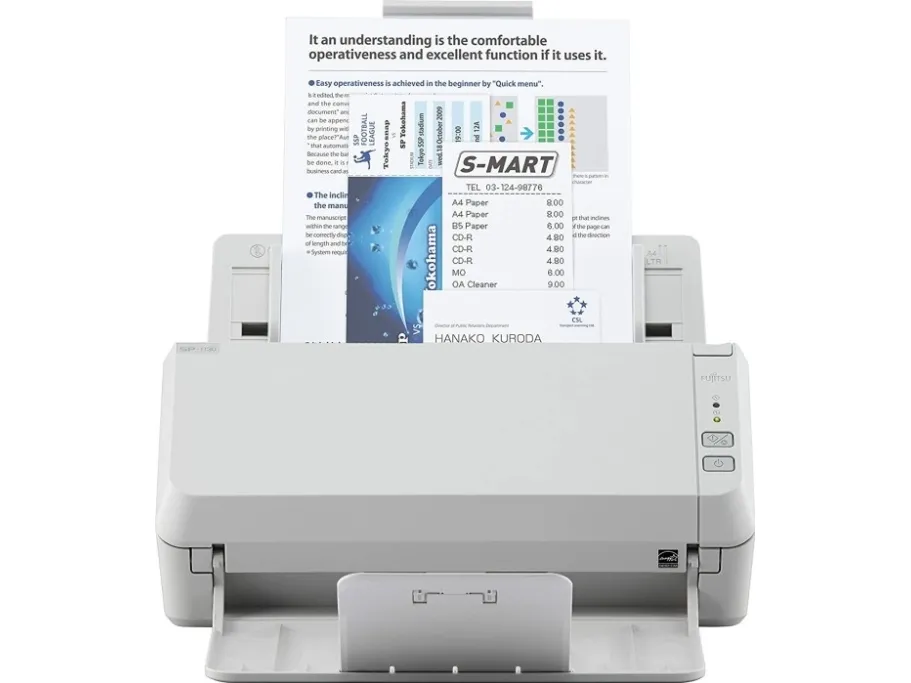 Ricoh SP-1130N - Dokumentscanner - Dual CIS - Duplex - 216 x 355.6 mm - 600 dpi x 600 dpi - op til 30 ppm (mono) / op til 30 ppm (farve) - ADF (50 ark) - op til 4500 scanninger pr. dag - Gigabit LAN, USB 3.2 Gen 1x1