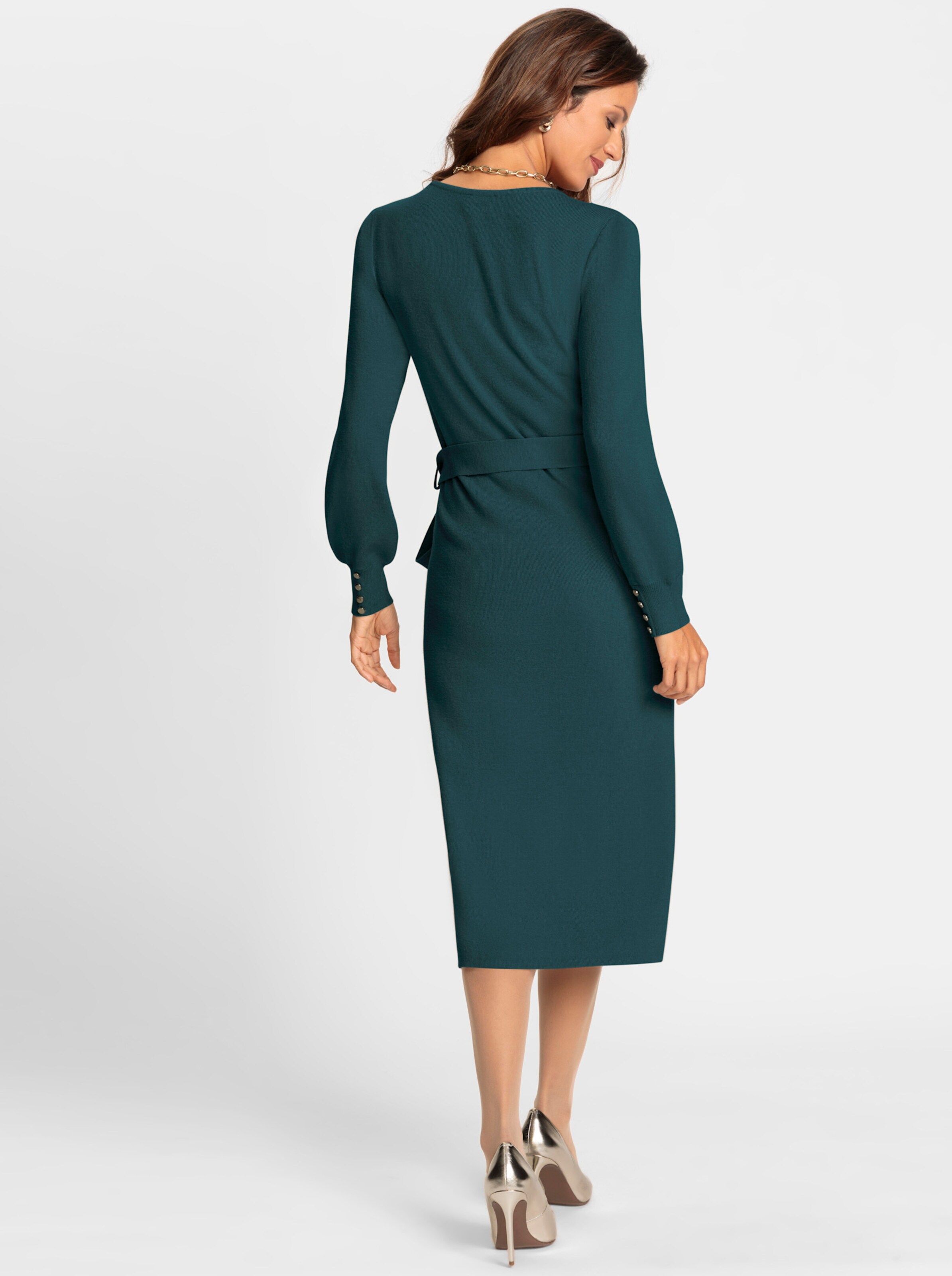 Strickkleid in petrol