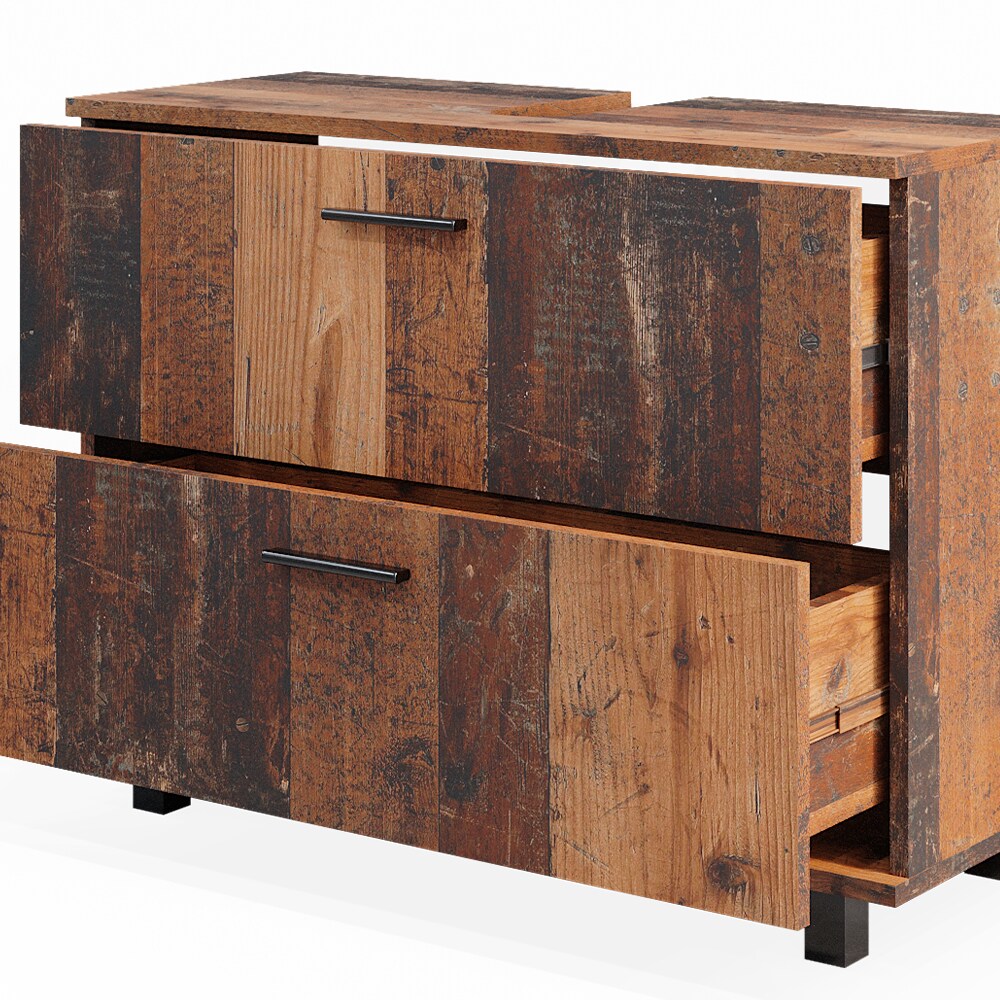 Vicco Badmöbelset Ilias Old Style modern Badezimmerschrank Badschrank Badezimmermöbel Waschtischunterschrank Waschbeckenunterschrank Spiegelschrank Hochschrank Schranktür Schrankfach Schrankschublade