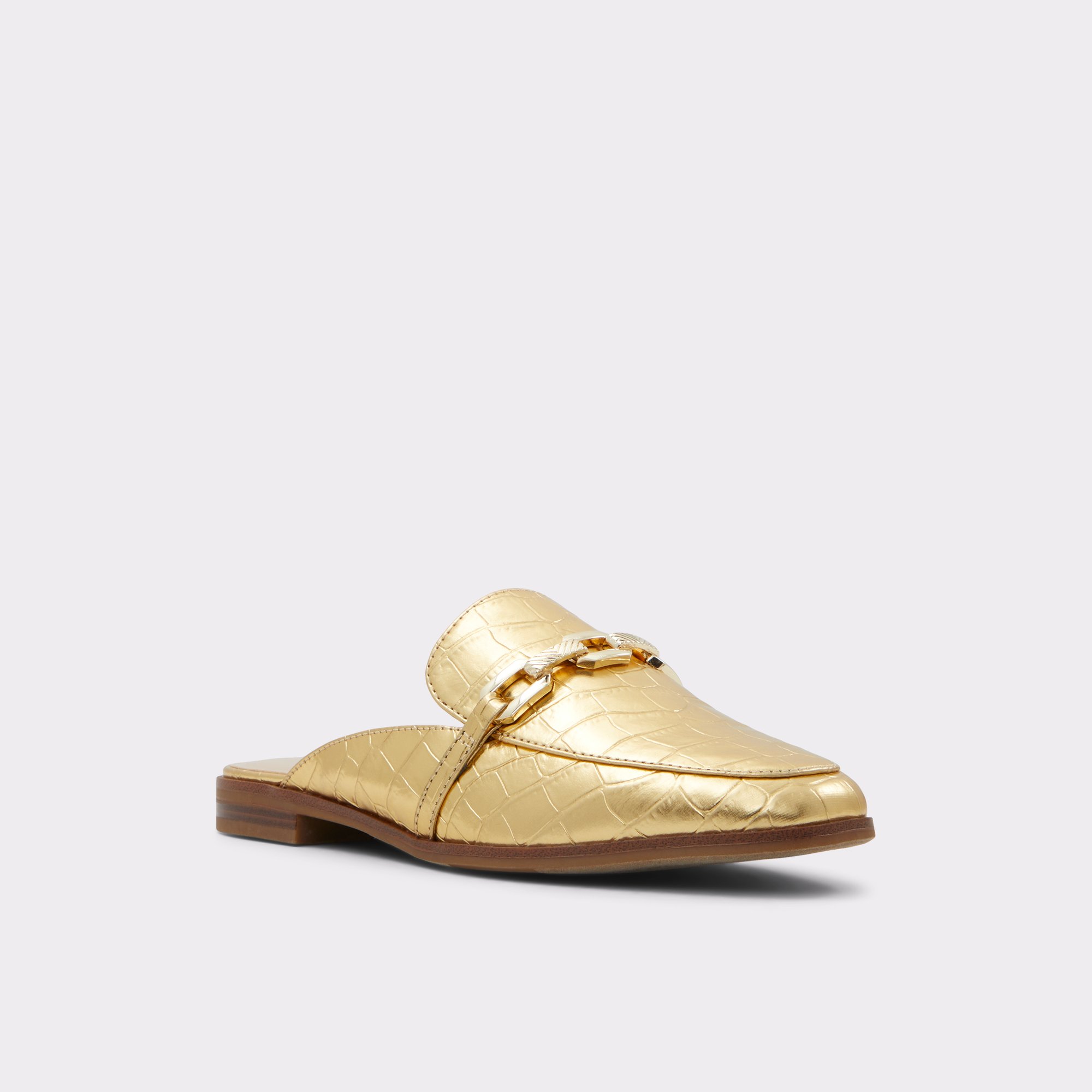 Alaeladar Gold Women Mule Shoes