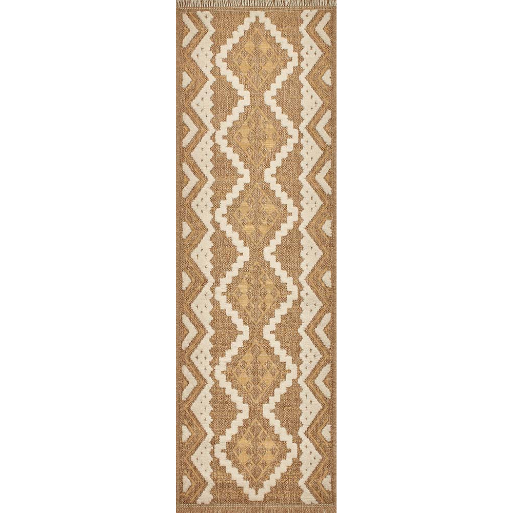 Tapis intérieur extérieur aspect jute jaune tulum 9054 170 x 120 cm