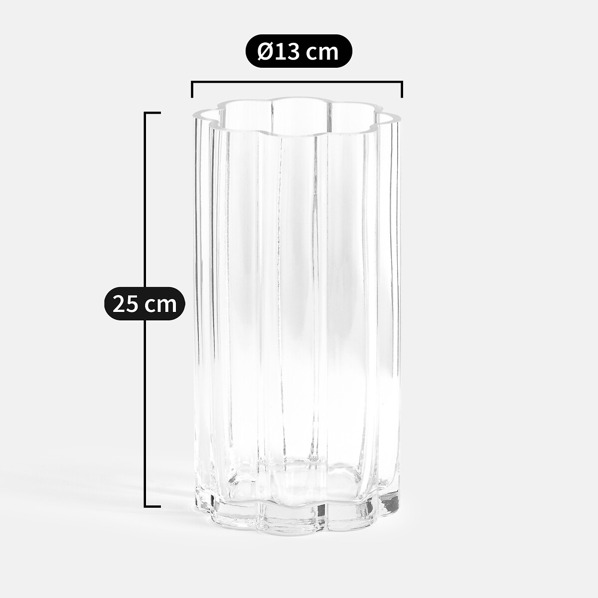 LA REDOUTE INTERIEURS<br>Vaso de vidro transparente H25 cm Helia