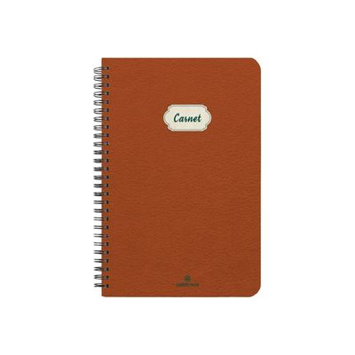 Oberthur Bali - Cahier de notes - fil-o - B6 (125 x 176 mm) - 100 feuilles / 200 pages - papier ivoire - doublé - couverture marron