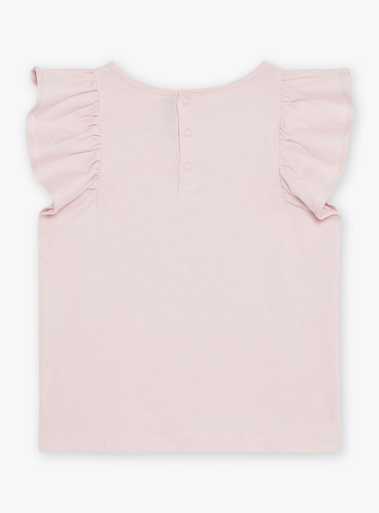 T-shirt lilas à volants et licorne fantaisie