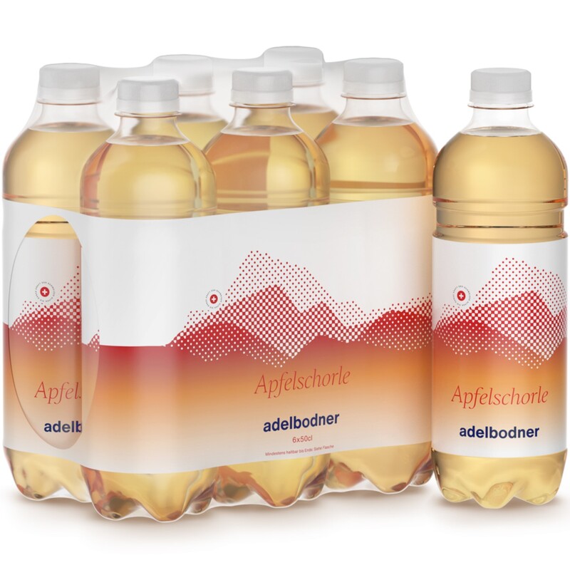 Adelbodner Apfelschorle, 50 cl, 6 Stück