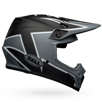 Casque cross Bell MX-9 MIPS TWITCH MATTE BLACK GREY WHITE 2023 - Gris