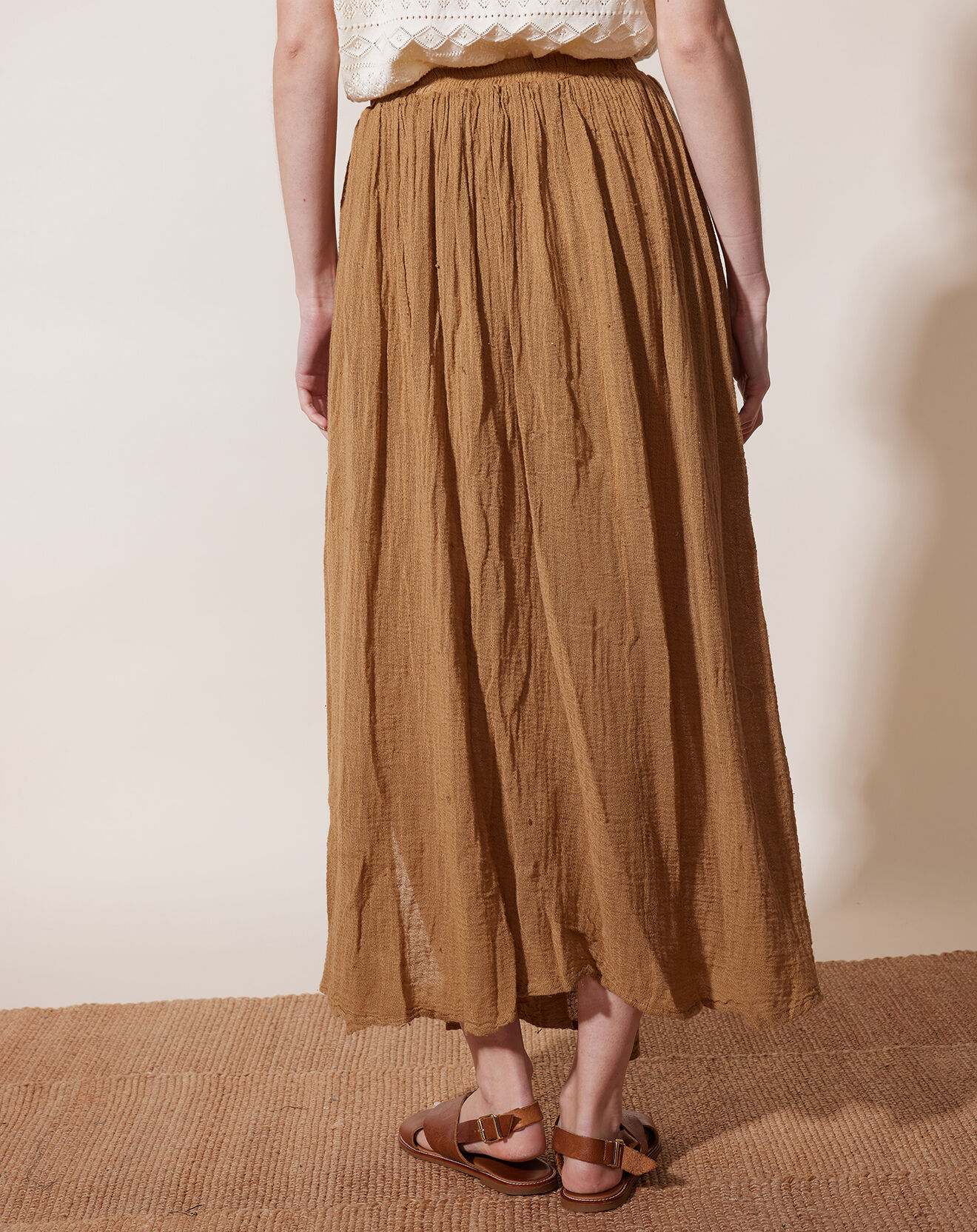 Louizon Jupe en Lin & Coton Yosaley camel