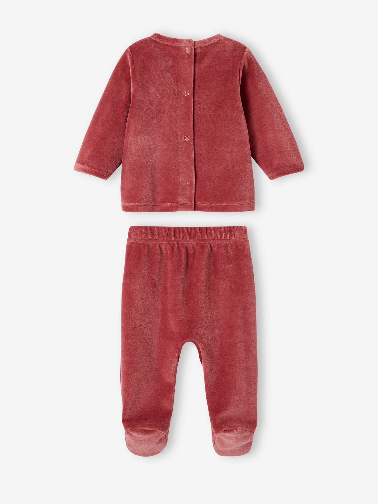 Conjunto de 2 pijamas de veludo com estampa de 