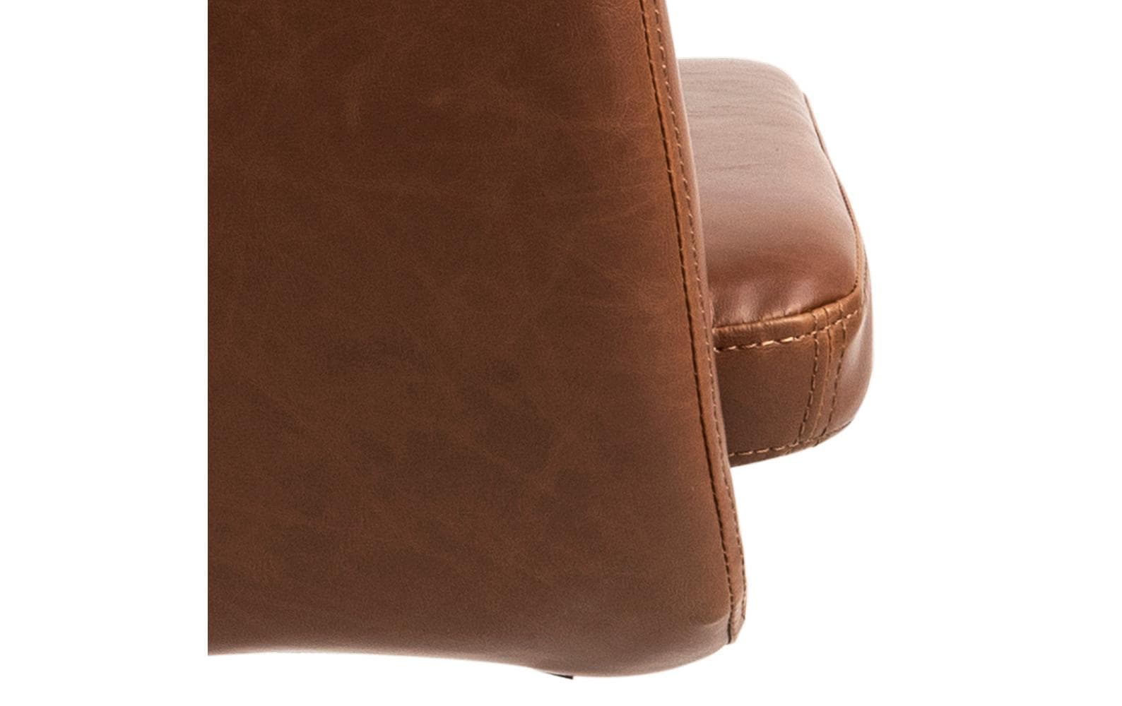 Bürostuhl Nora, mit Polsterrücken und Armlehnen, Cognac<br>Schreibtischstuhl im Leder look