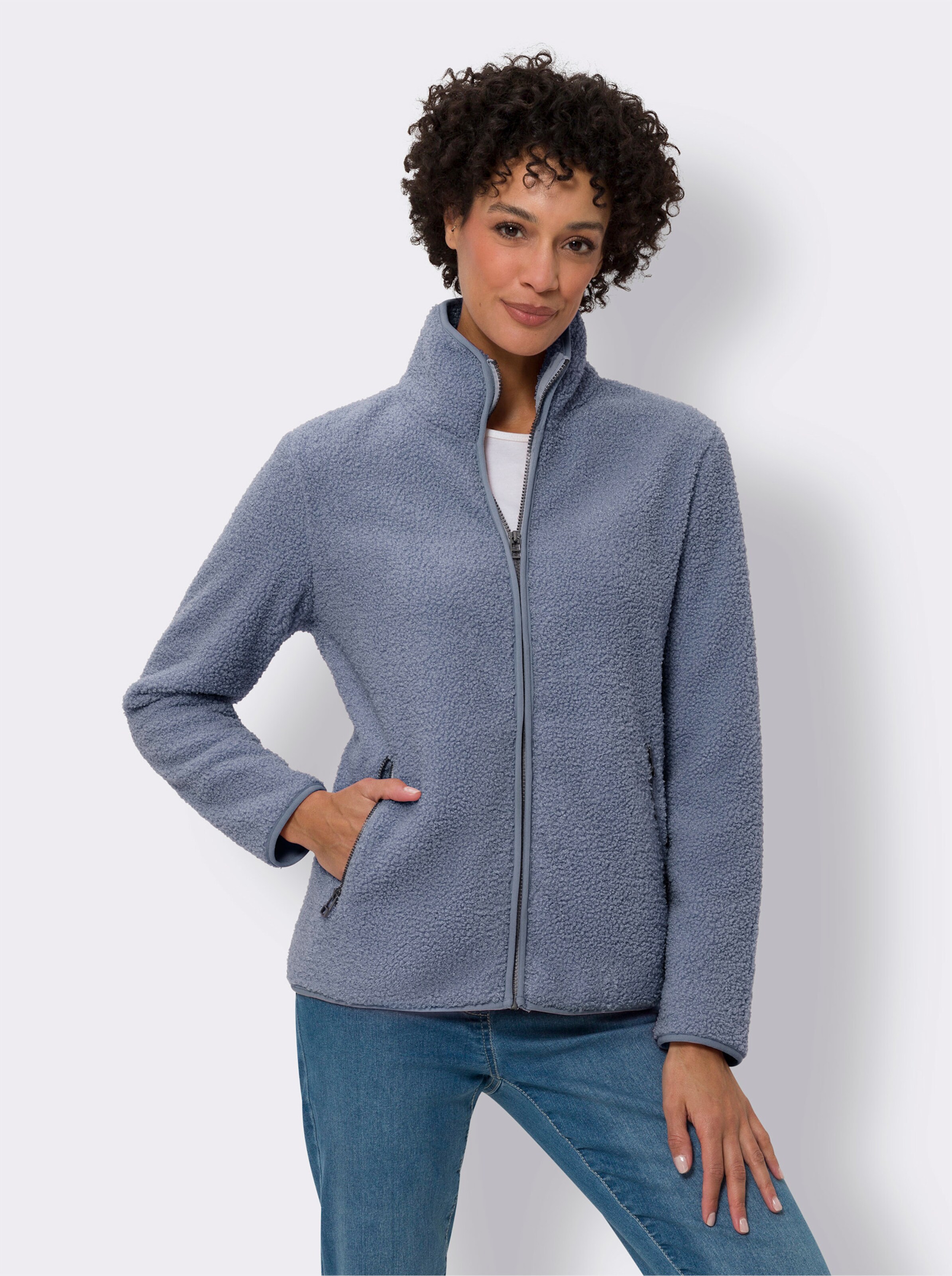 Freizeitjacke aus Teddyfleece mit Fleece-Innenseite