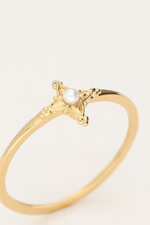 Minimalistische ring met parel