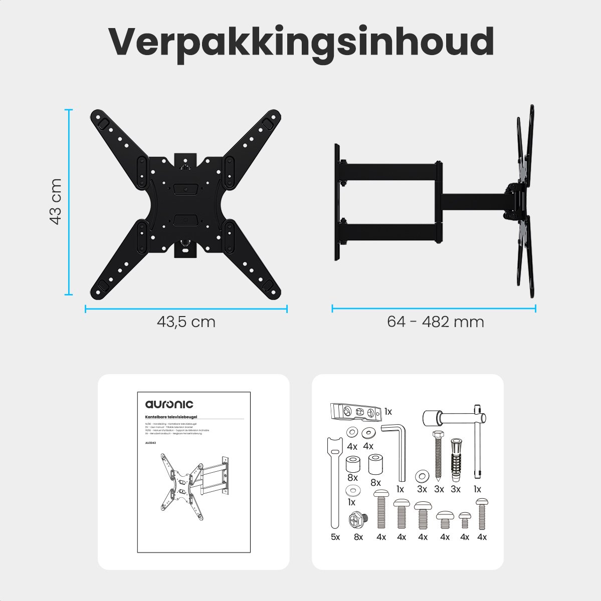Auronic draaibaar en kantelbare TV Beugel - 26-55 inch