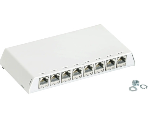 Rutenbeck patchpaneel patchveld 10 Gigabit 8 poorten CAT.6a zuiver wit