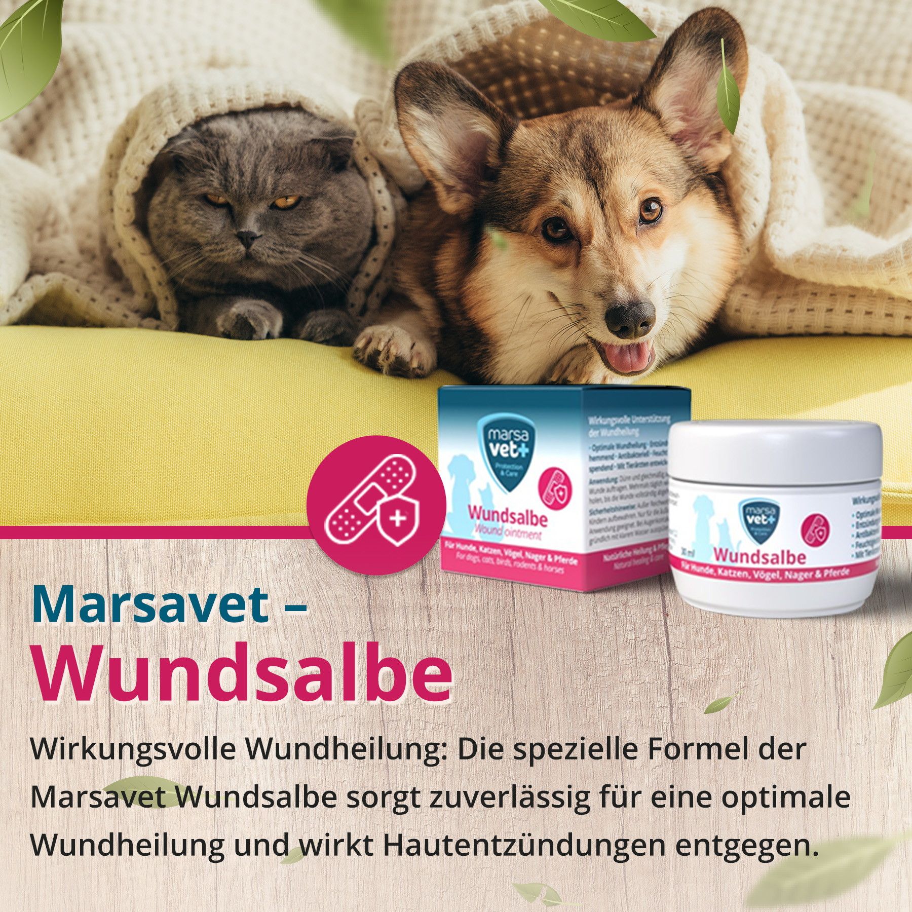 Marsavet hochwertige Wundsalbe für Hunde, Katzen, Vögel, Nager und Pferde geeignet