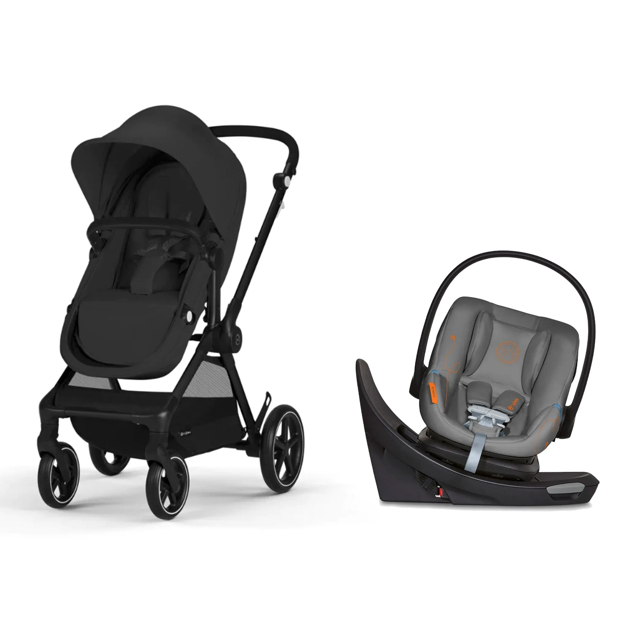 Cybex Poussette Eos + Siège d'Auto Cybex Aton G Swivel - Lava Grey