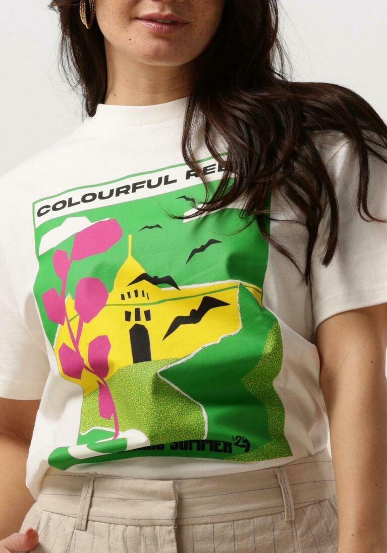 COLOURFUL REBEL witte colourful rebel t-shirt motel scenery loosefit tee