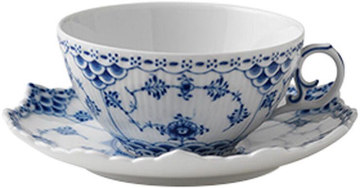 Royal Copenhagen Blue Fluted Fl Cup and Saucer Tea 20cl Hvid, blå