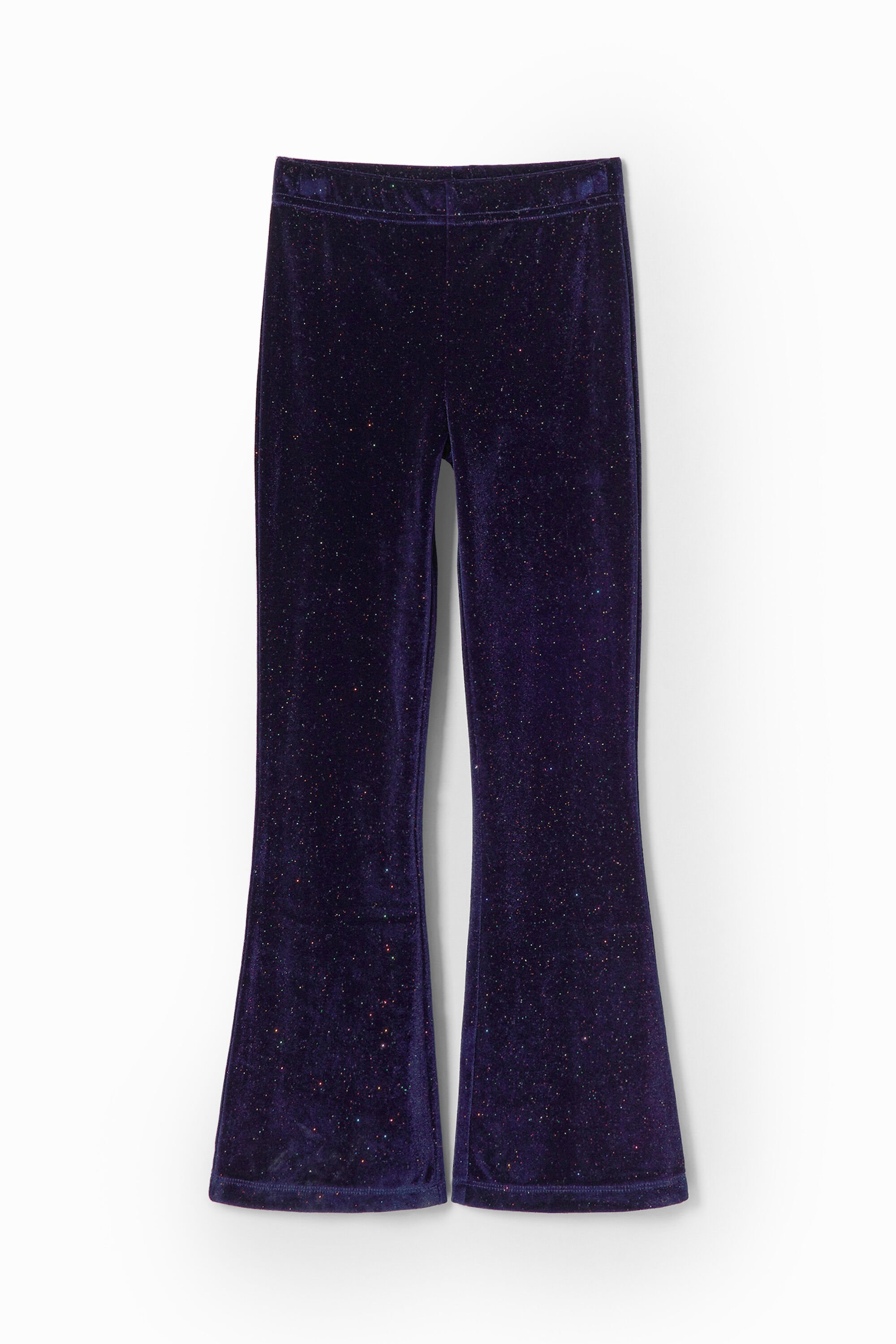 leggings flare de veludo brilhante