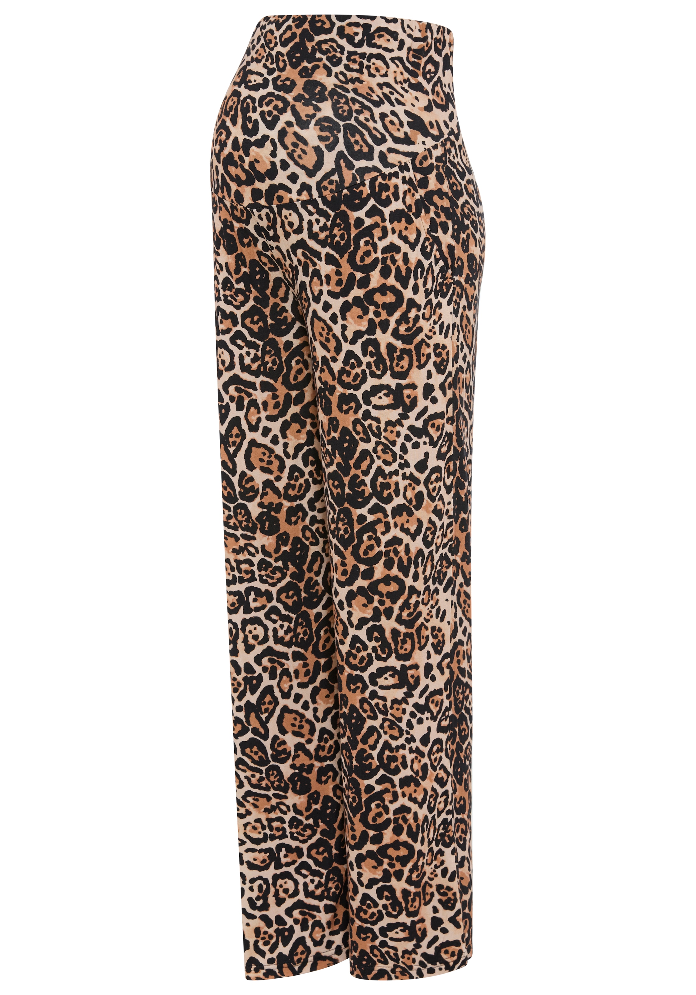 Neun Monate Umstandshose »Jerseyhose für Schwangere in Leo Design«  Umstands-Hose mit weitem Bein