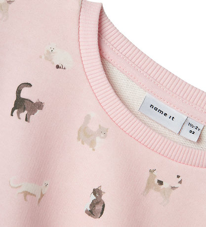 Name It Sweatshirt - NmfBrigitta - Ballerina/Melange m. Katzen