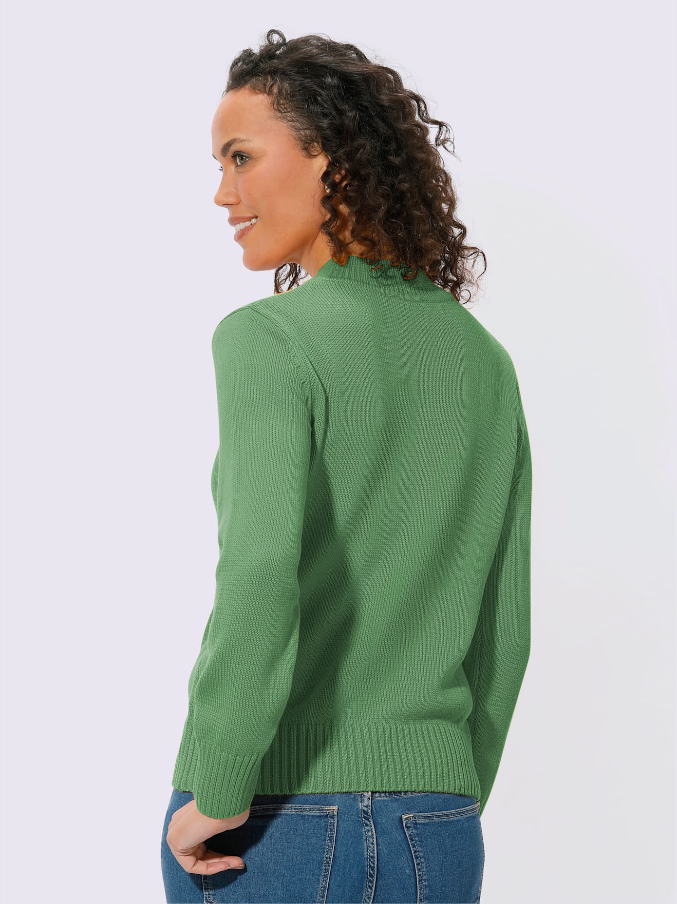 Pull femme col tortue finitions côtelés