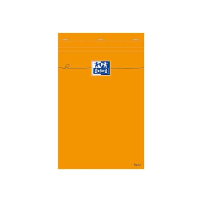 Oxford - Bloc notes - A4 + - 160 pages - ligné - 80G - perforé - orange