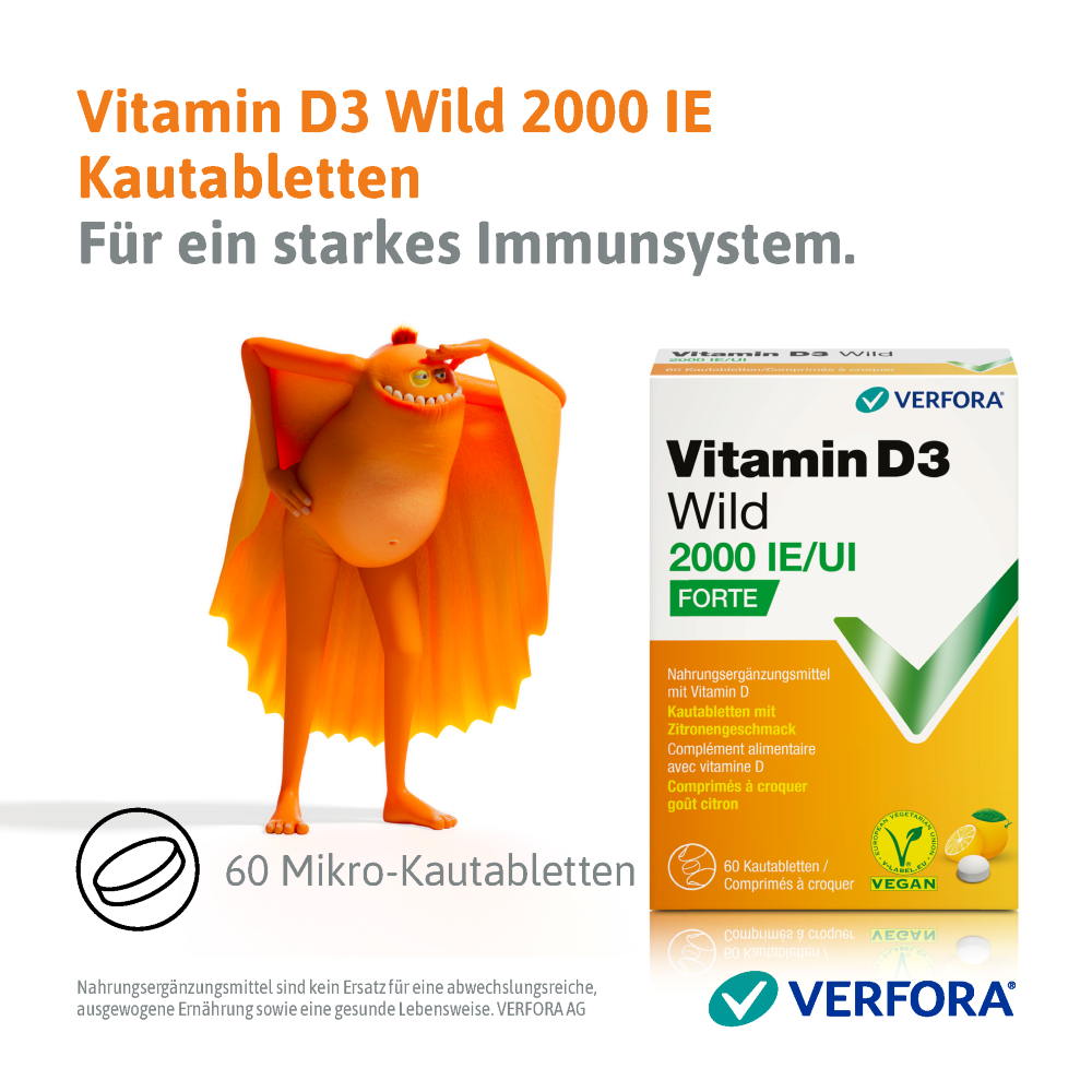 VITAMINE D3 WILD Kautabl 2000 IE vegan 60 Stk