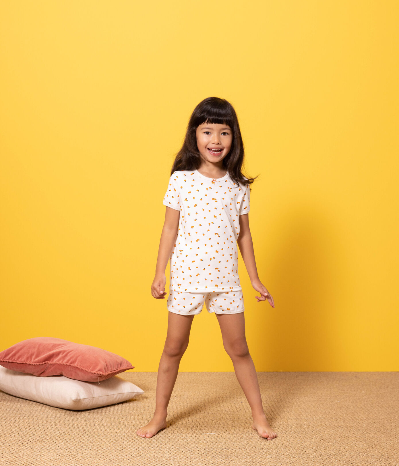 Pyjacourt orangettes coton petite fille