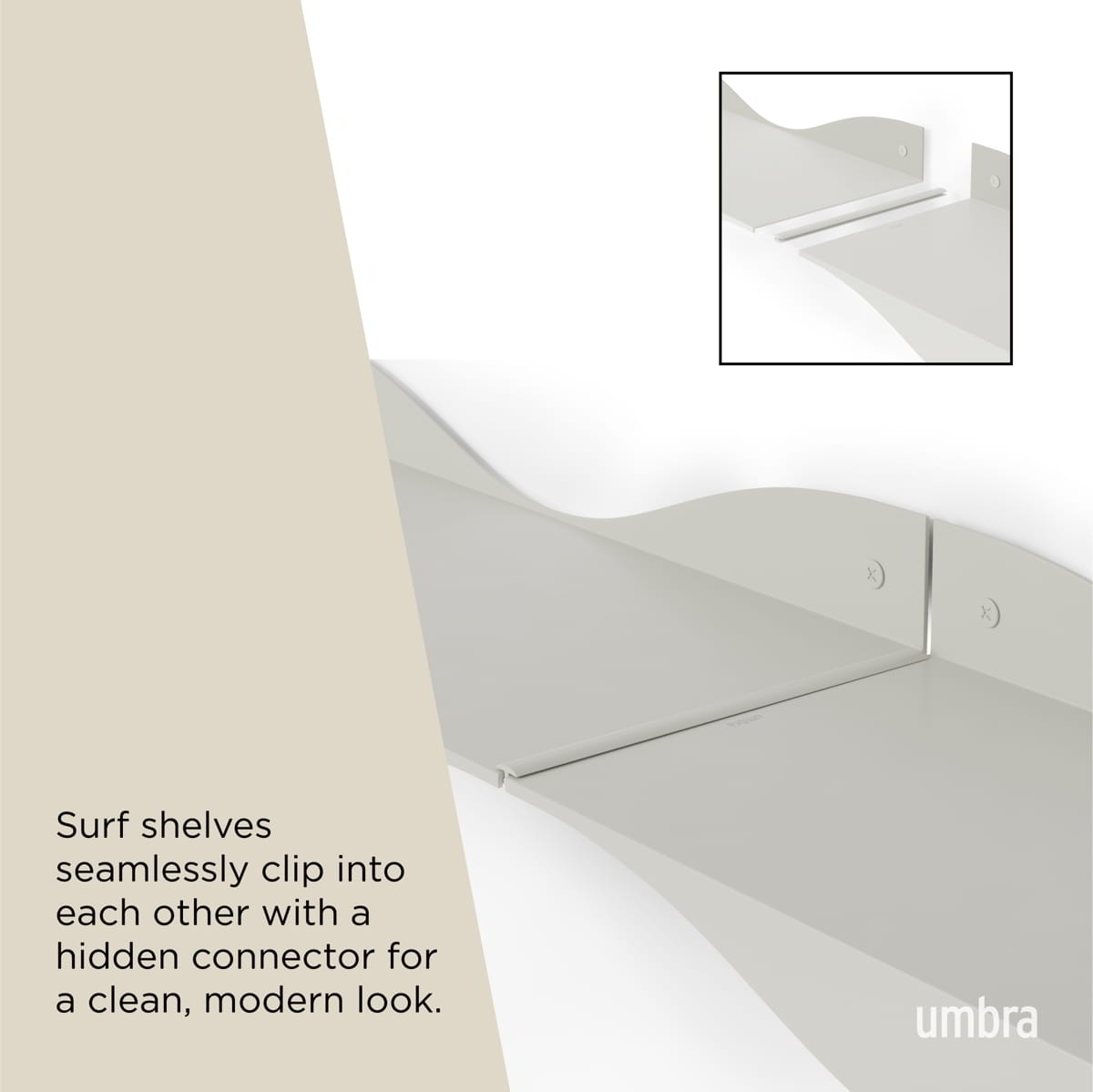 Wandplank Surf zand - set van 2