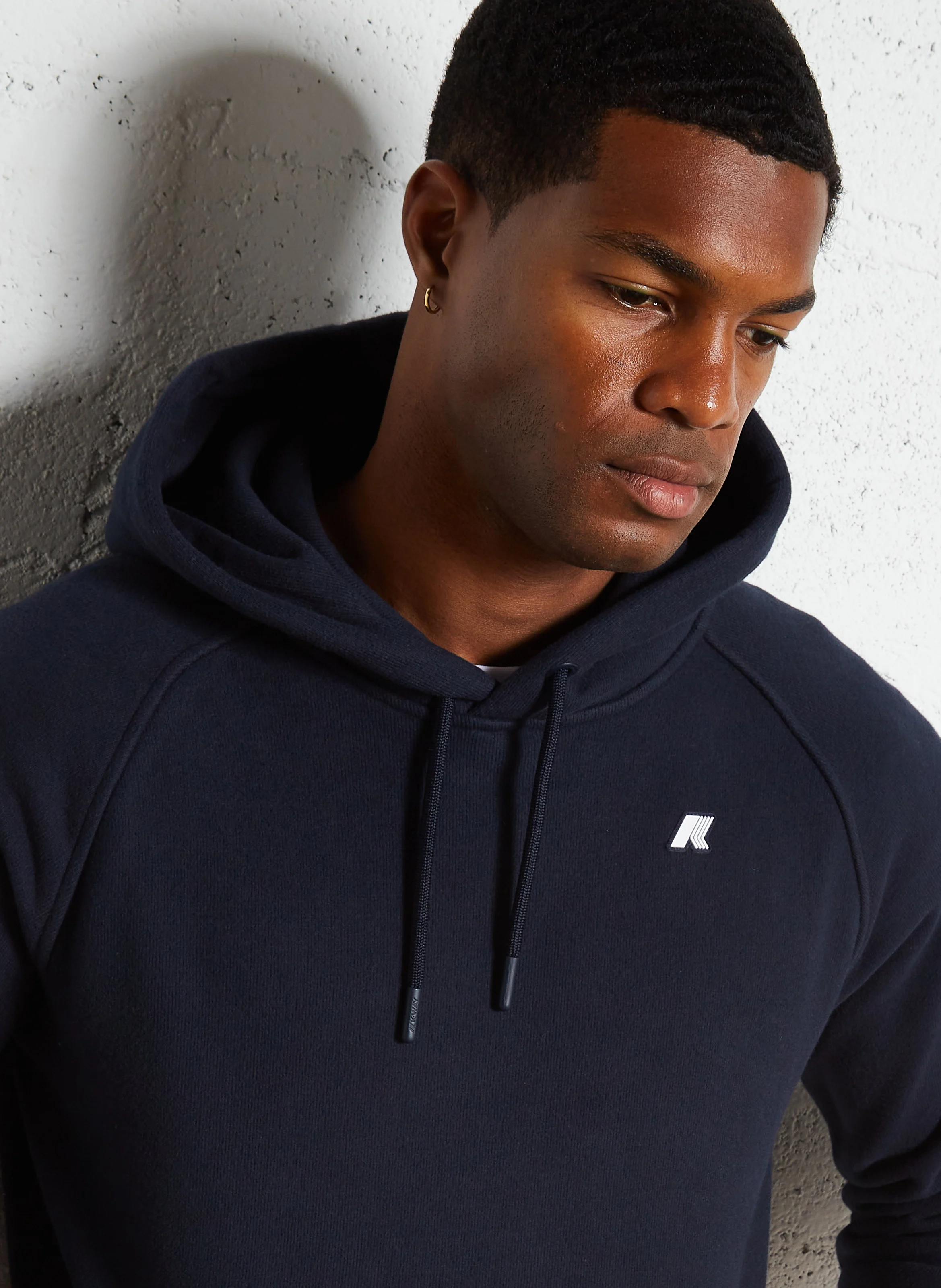 ALBAN HEAVY FLEECE - Sweat à capuche en coton mélangé | Bleu