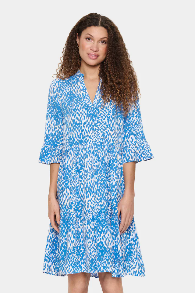 Saint Tropez Blusenkleid »EdaSZ Dress« Sommerkleid, Tunikakleid mit Volant und 3/4 Ärmel