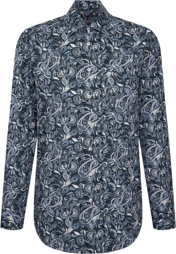 Seidensticker Business Shirt Regular Long sleeve Kent-Collar Print Turquoise