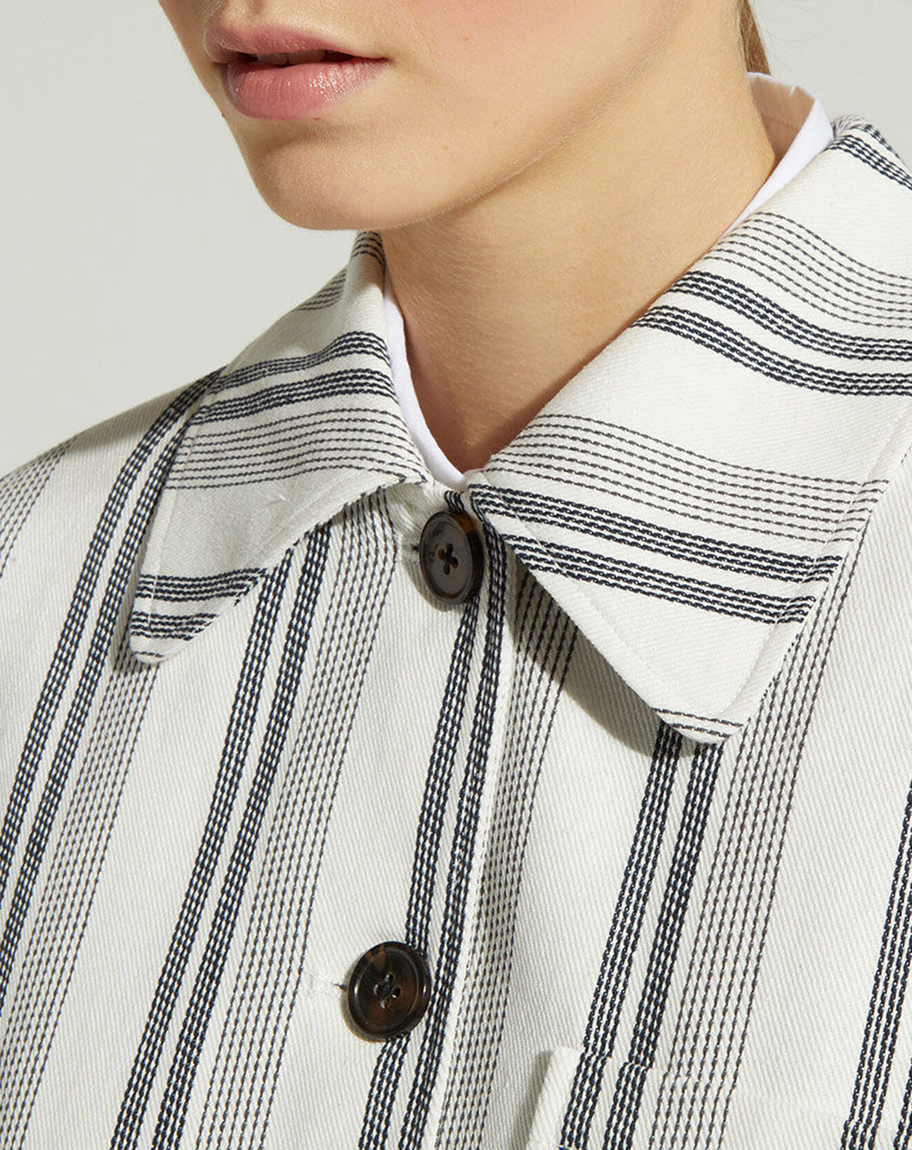 Jodhpur Veste droite Panama rayée beige/noir