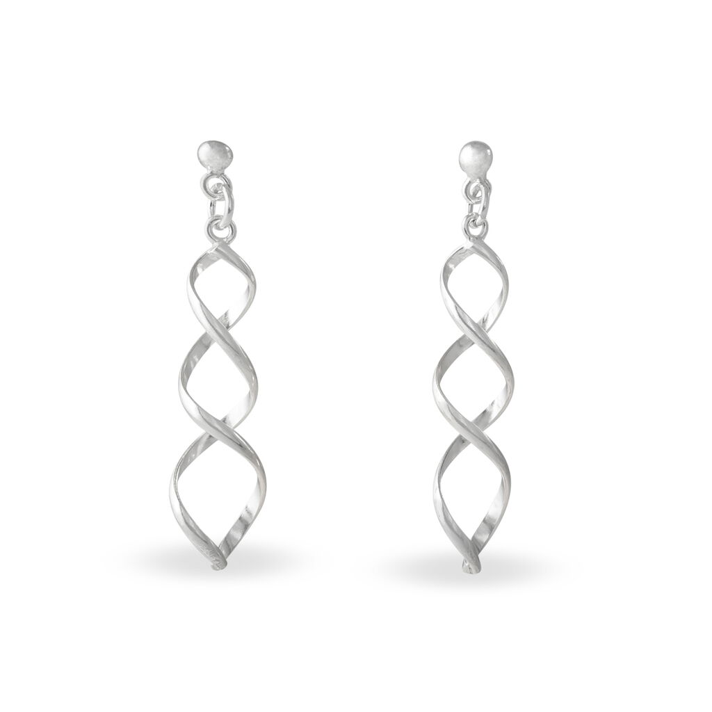 Boucles D'oreilles Pendantes Jolanda Argent Blanc