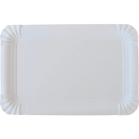Budget paptallerkener 13x20 cm 40-pak - hvid