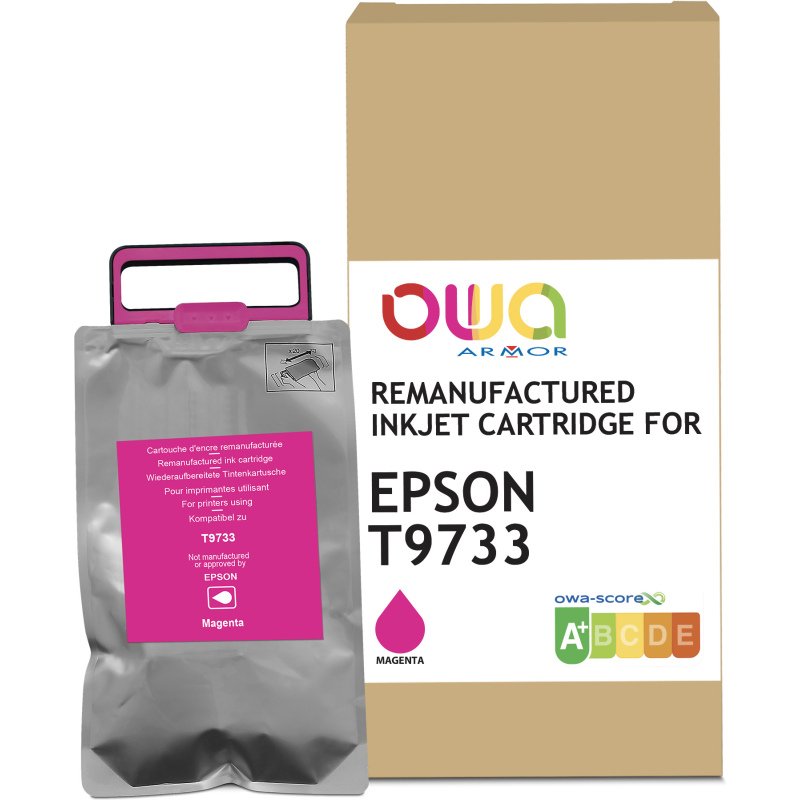 Cartouche d'encre remanufacturée OWA - standard - Magenta - pour EPSON T9733