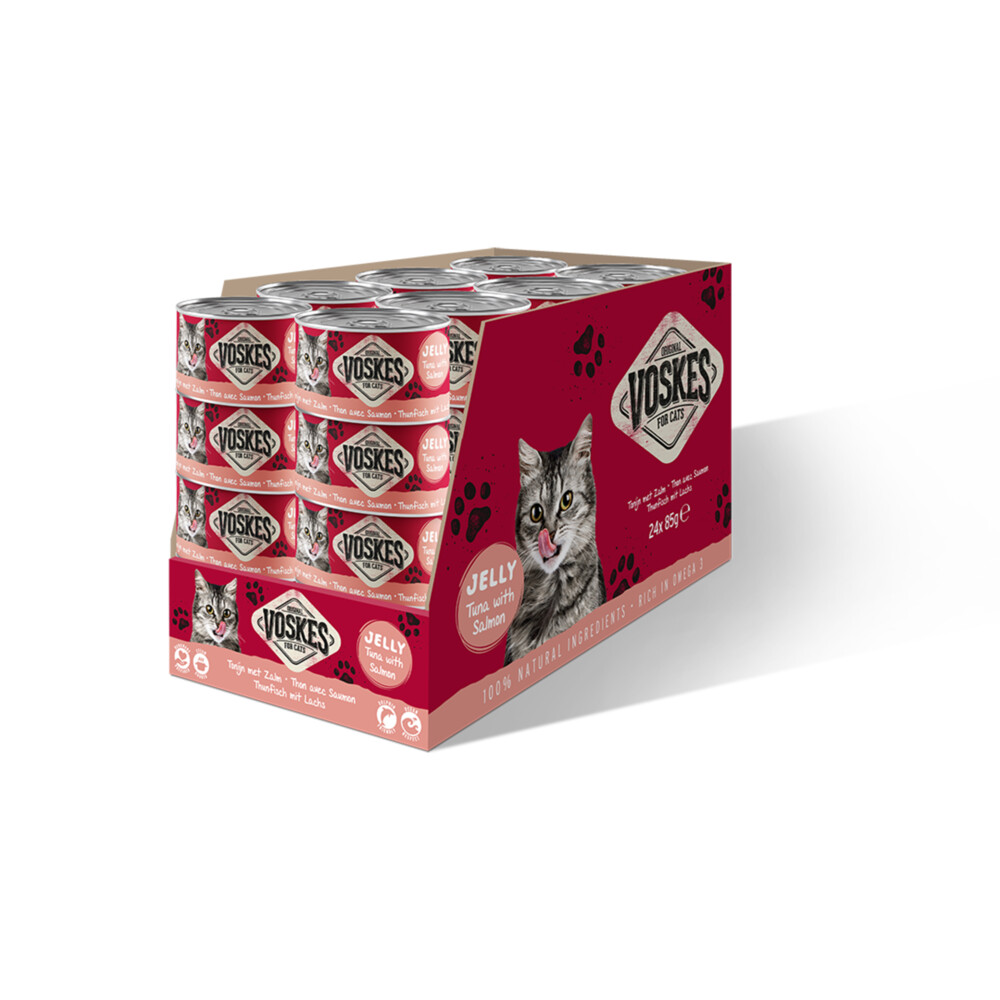 24x Voskes Kattenvoer Nat Tonijn met Zalm85 gr