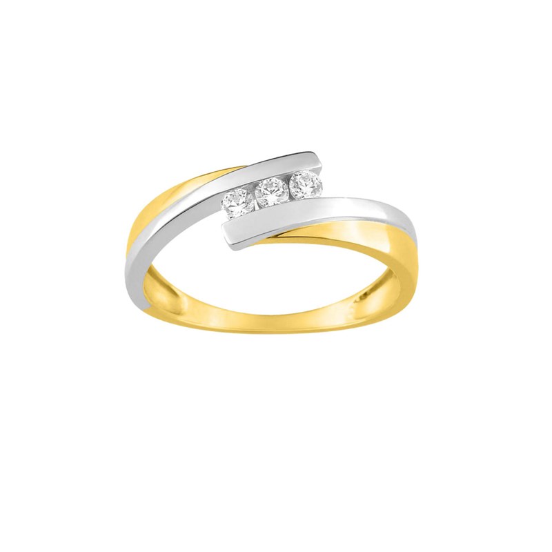 Bague femme - Oxyde de zirconium - Or 18 Carats