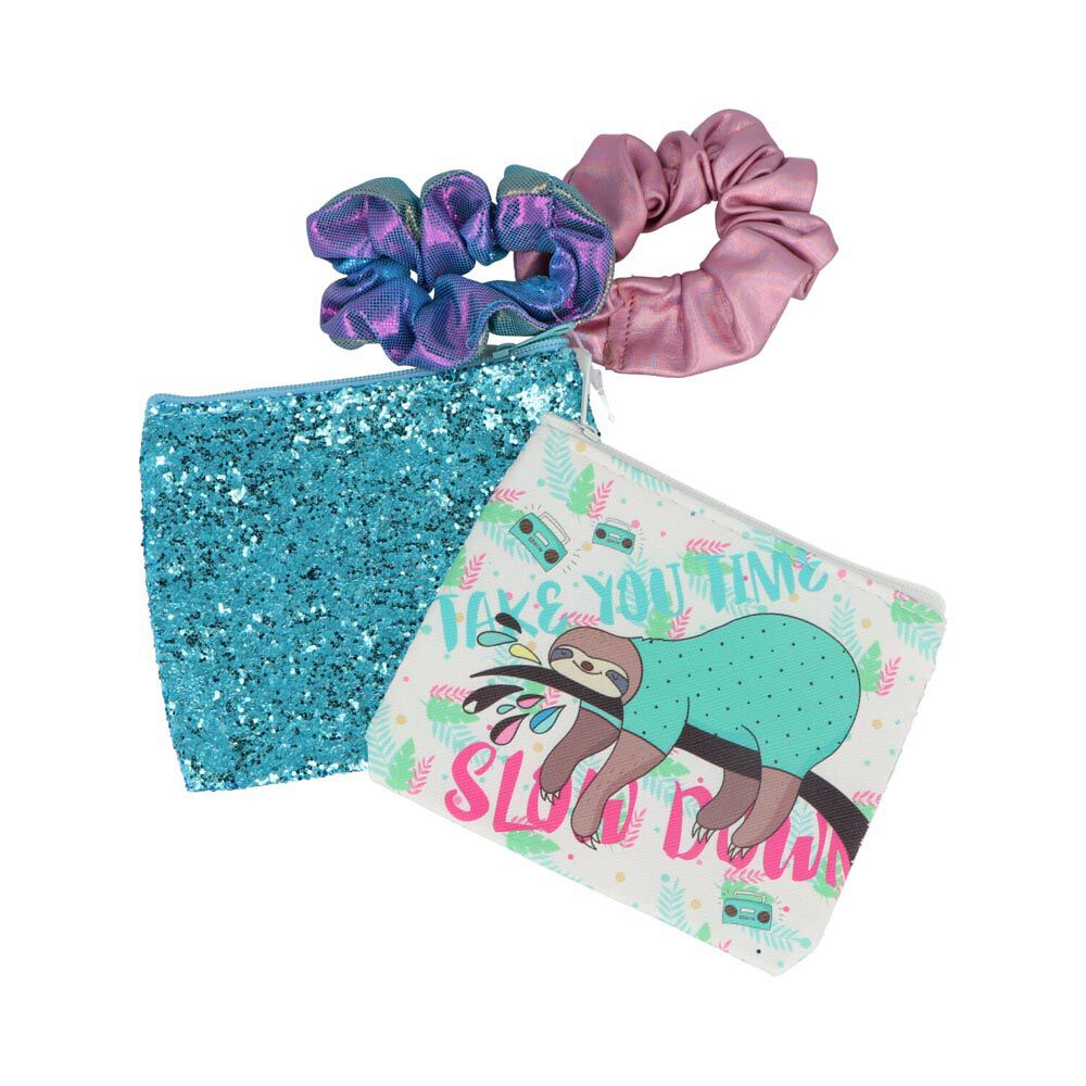Pochette à cosmétique x2 + Élastique assorti x2