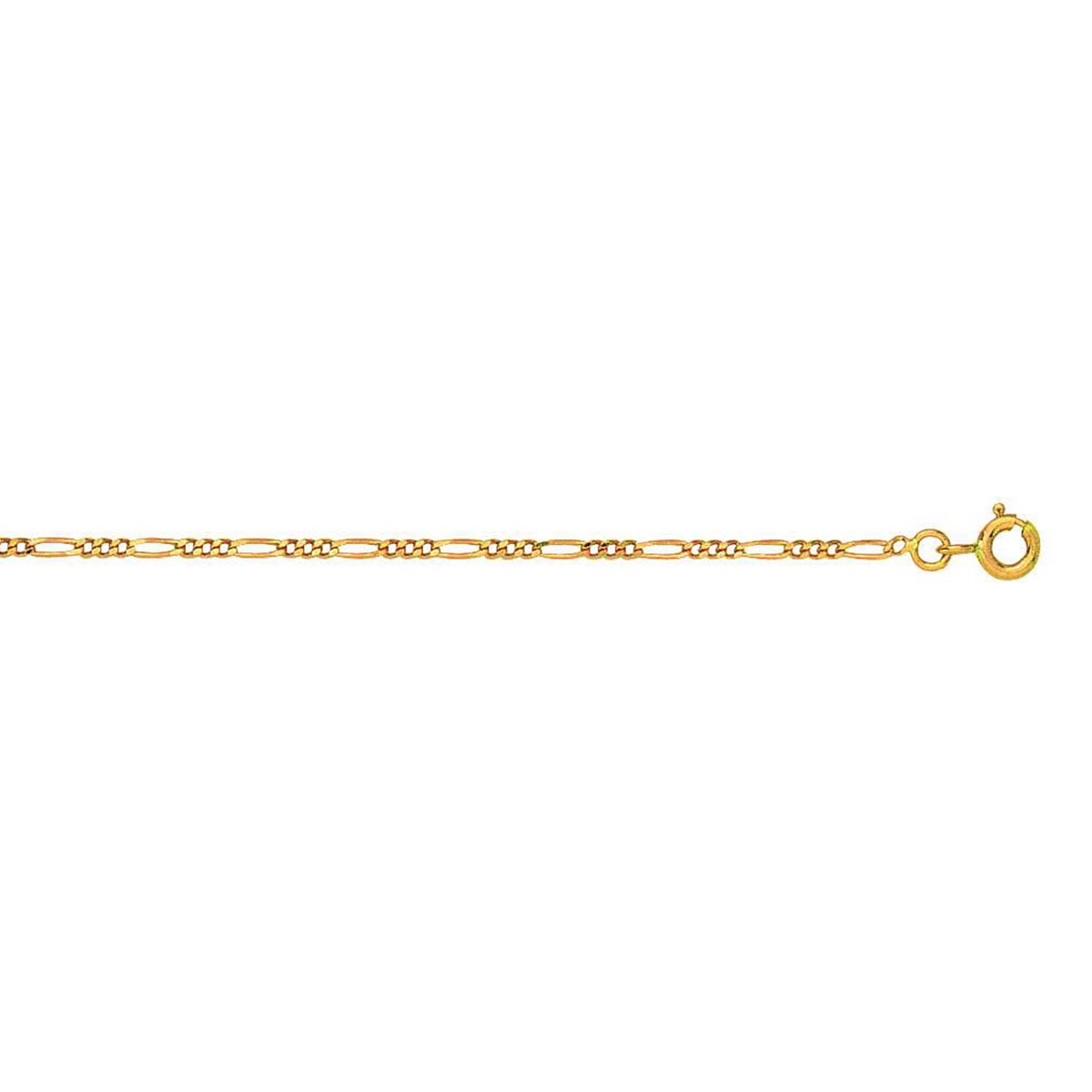Chaîne Brillaxis maille figaro 1.4mm or jaune 9K