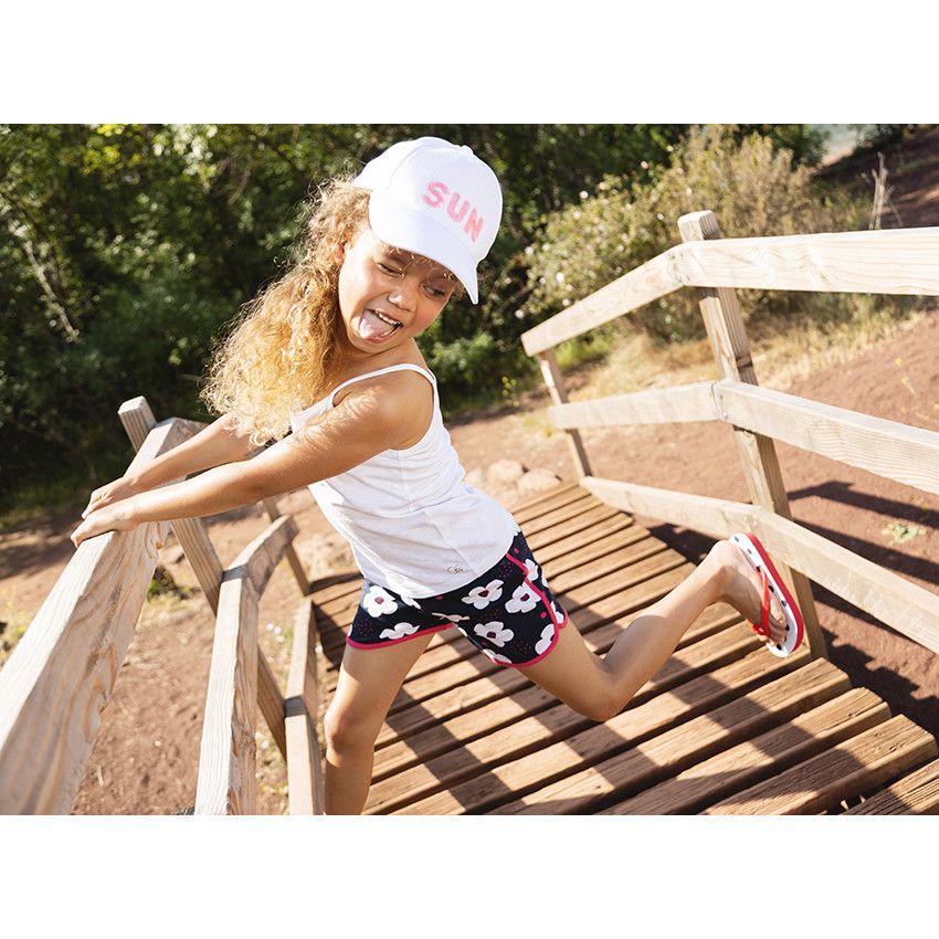 Short en jersey imprimé pour fille - Bleu marine