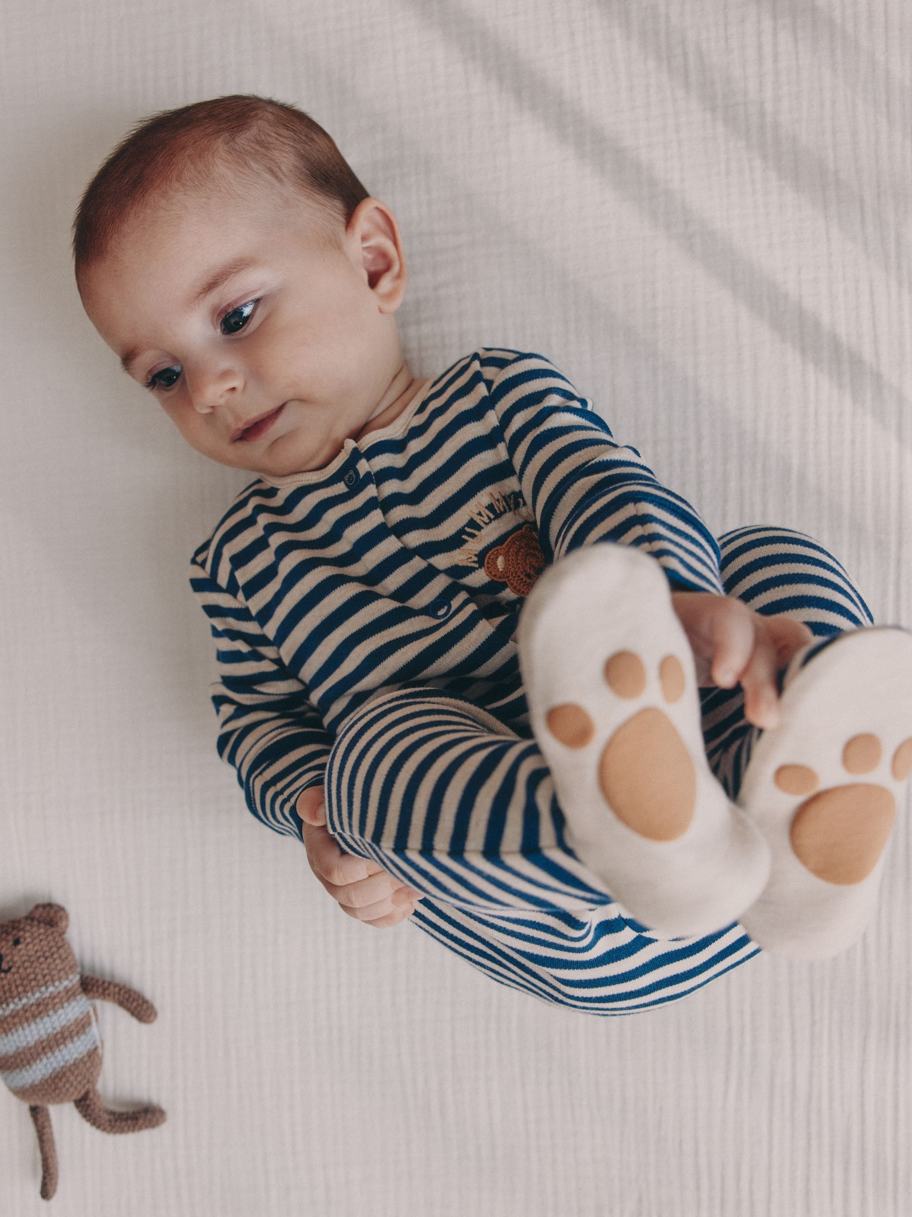 Navy Stripe Mummys Little Cub - Baby Family-pyjama (0-2jr)