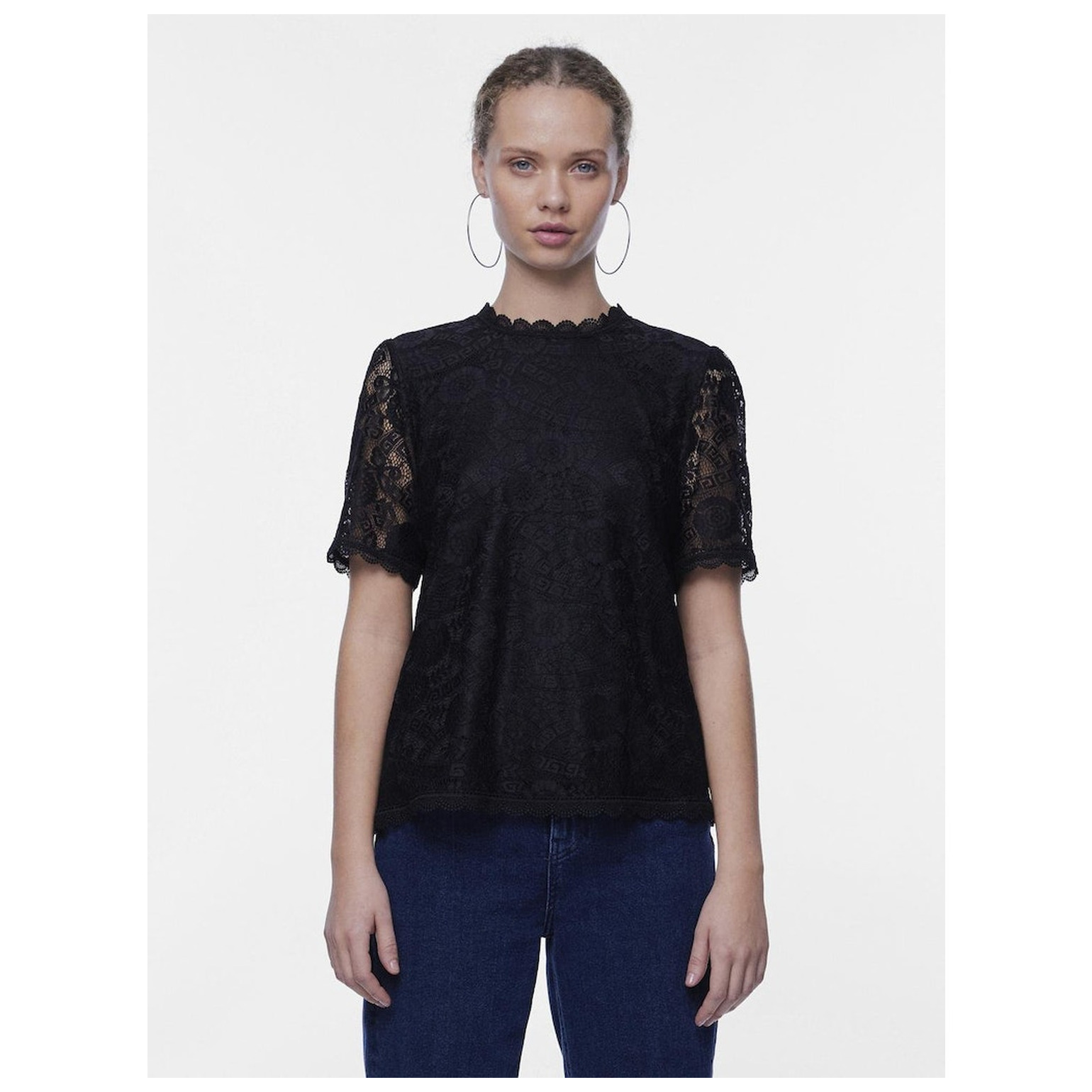 Pieces PCOLLINE SS LACE TOP NOOS BC