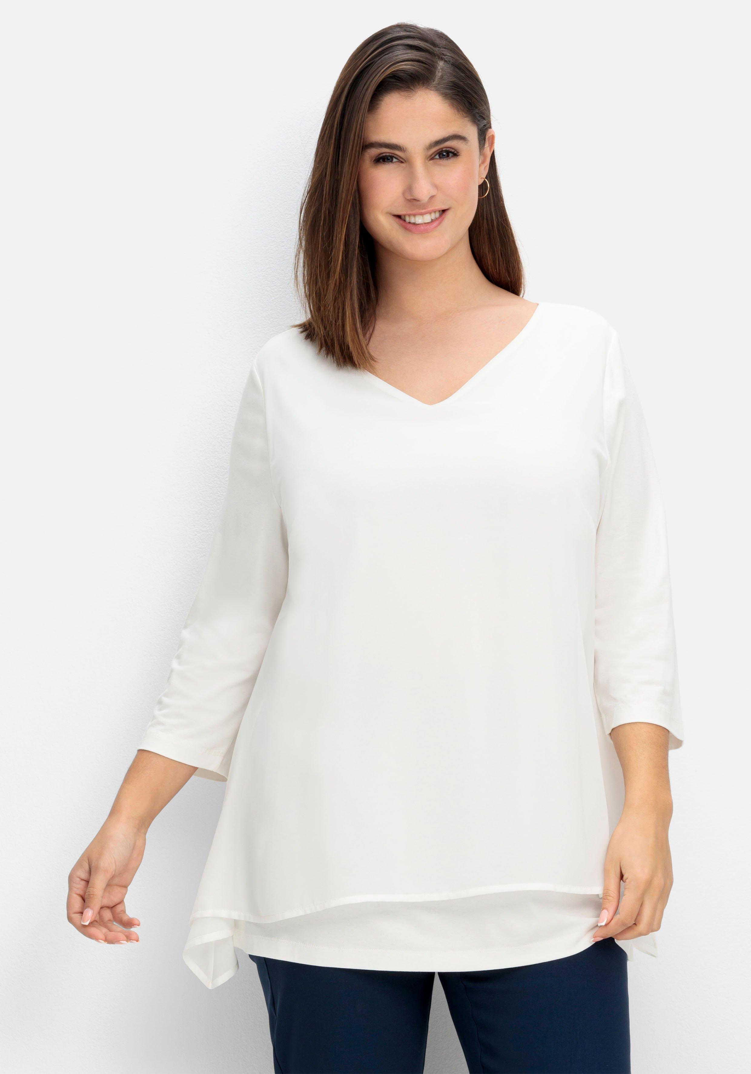 Blusenshirt mit Chiffon, doppellagig
