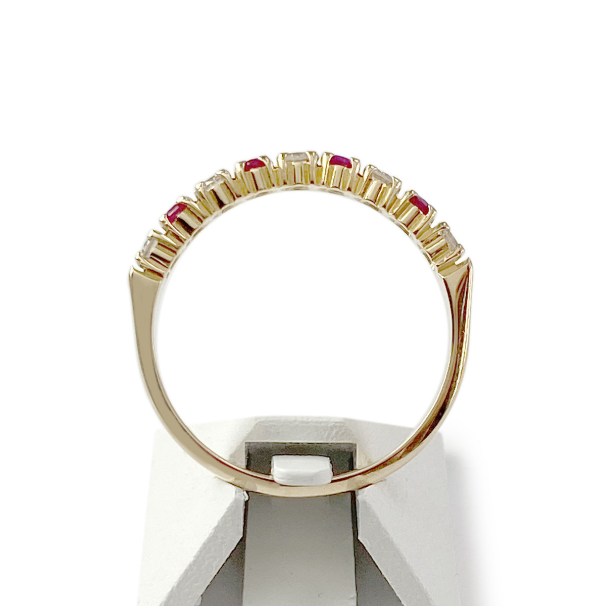 Bague d'occasion or 750 jaune diamants rubis
