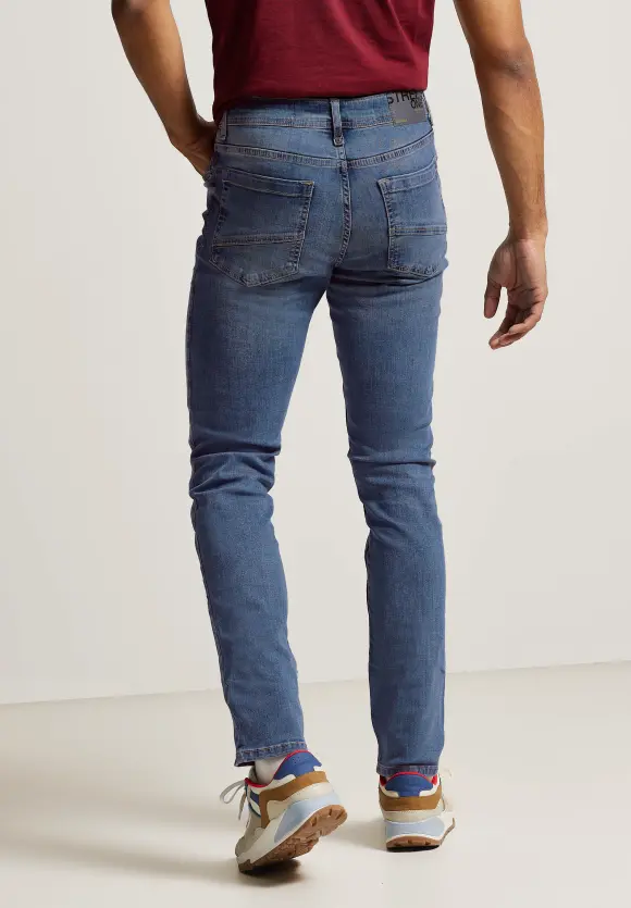 Slim Fit Jeans - real blue random bleach