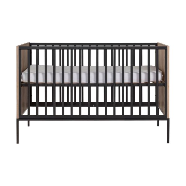 Kidsmill Vince Babybed Black / Oak 60 x 120 cm