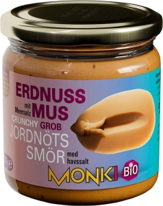 Monki Erdnussmus grob mit Salz, 330 g