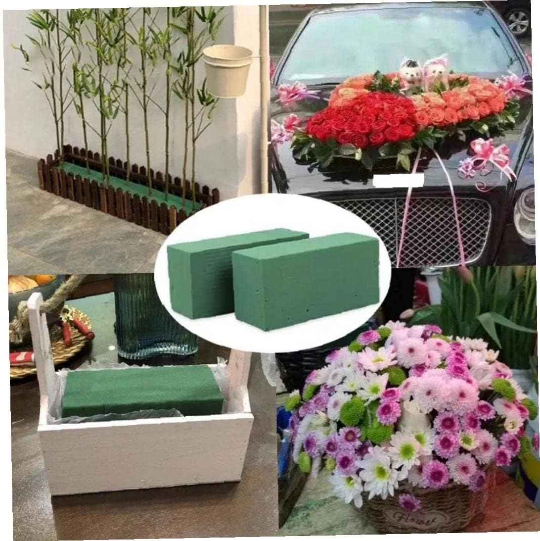 (2er Set) 22x11cm Blumen Steck Schaum DIY Bastel Steckmoos für Deko Blumengestecke - Grün